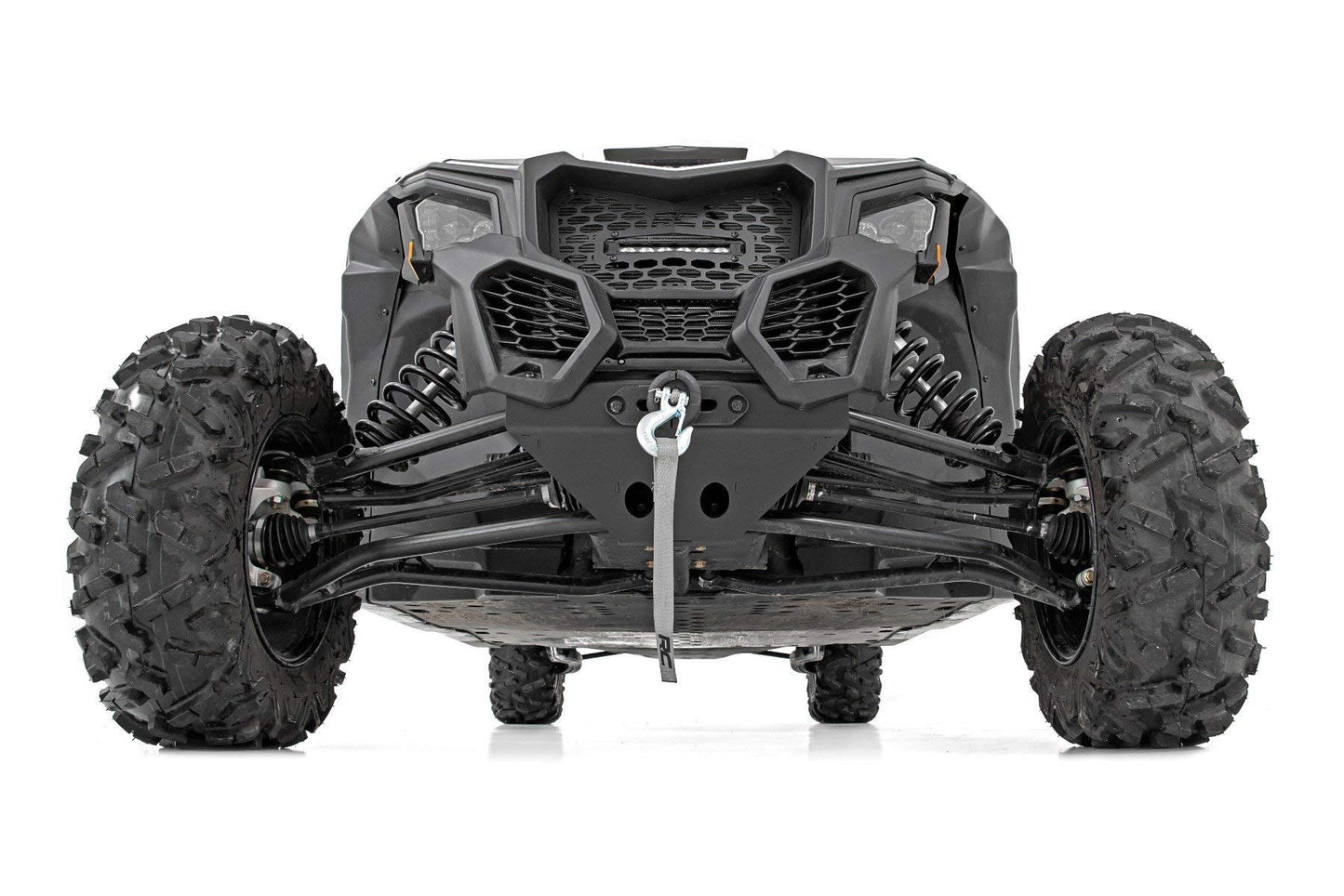 Rough Country 4,500 LB Winch Mount Kit for Can-Am Maverick X3 - Bolt-On Plate with RS4500S UTV Winch & Synthetic Rope