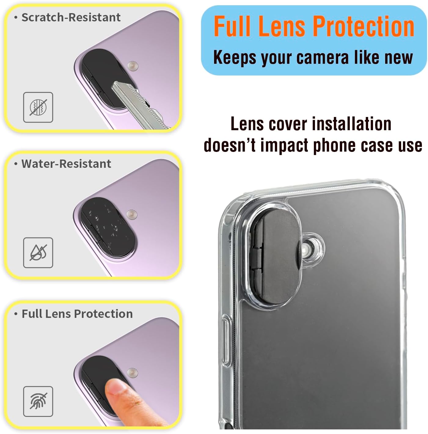 16/17 Security(2 Pack) Privacy Cover Compatible for iPhone |with Front Camera Cover,Protect Privacy and Security