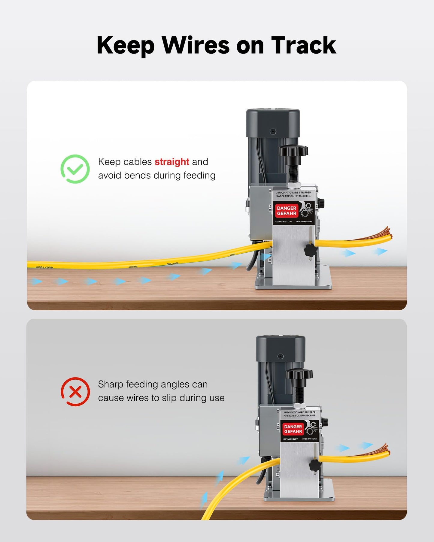 CREWORKS 250W Automatic Wire Stripper Machine, Electric Wire Stripping Machine with Adjustable Speed for 0.06-1.18 in. Cables, Wire Stripping Tool for 1.5 to 30 mm Scrap Copper Cable Wire Recycling