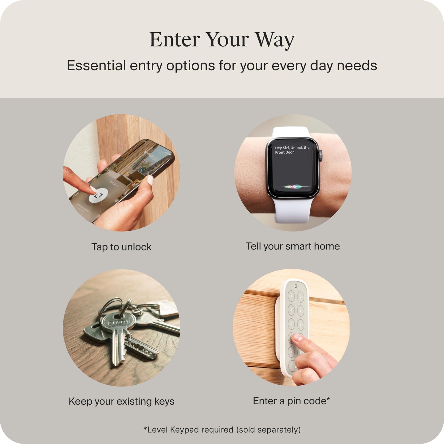 Level Bolt Smart Deadbolt - Make Your Lock Smart Without Changing Keys or Hardware - Matter-Over-Thread - Keyless & Remote Access via Apple, Alexa, Google Home, SmartThings