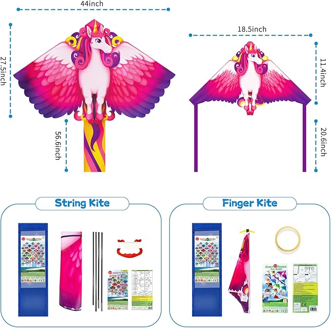 Kite for Kids Ages 3-5 4-8 & Adults, Flying Toys| Beach Toys| Outdoor Toys, Easy to Fly Butterfly Kites with Handle and 328FT Kite String, Large Kites for Boys Girls Birthday Gifts Party Favor Games