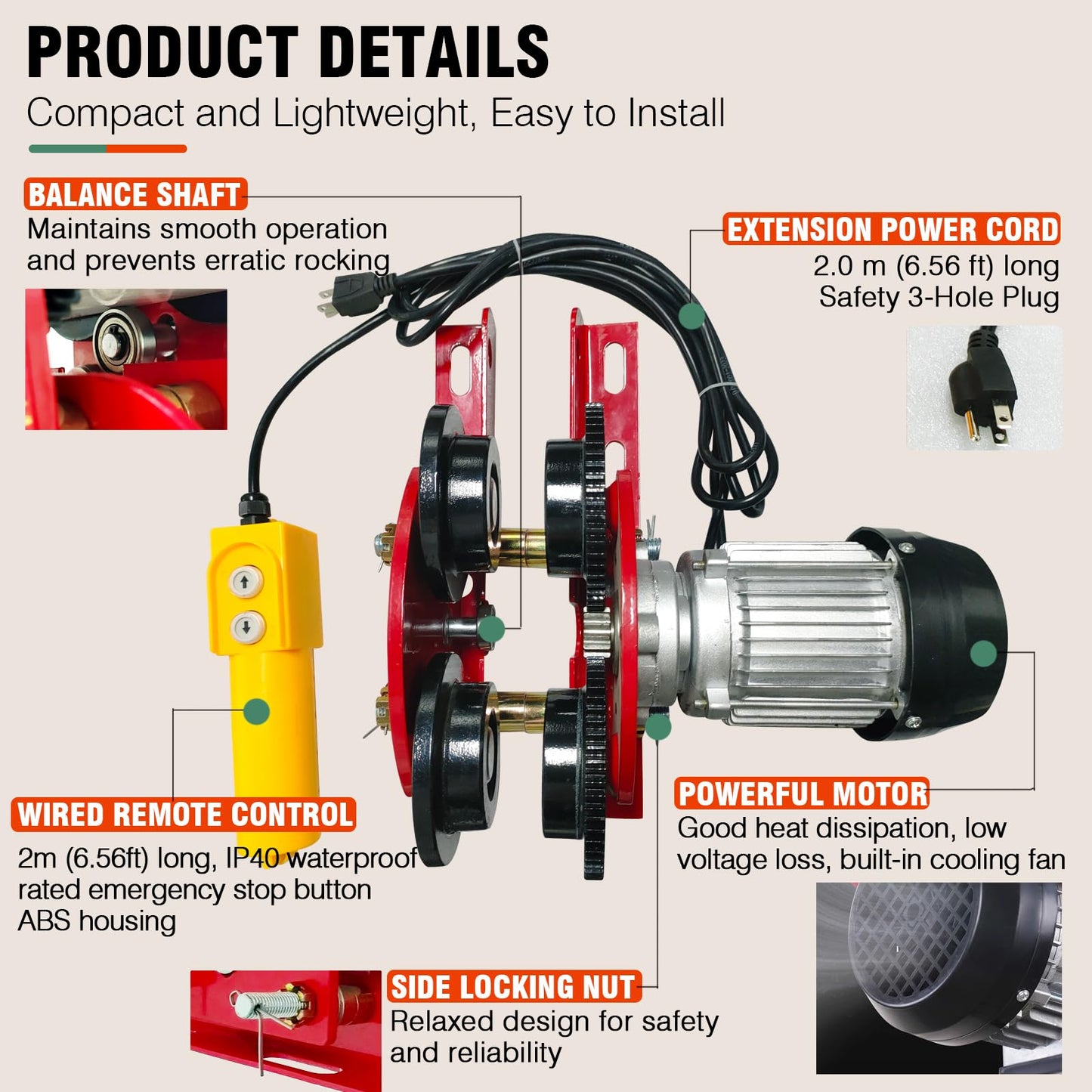Dremvoist Electric Trolley for Power Hoist,1 Ton 2204 LBS Capacity,Fit 2.68"-4.33" in I-Beam,for PA200-PA1000 Hoists Push Geared Overhead Crane Heavy Duty Wheels System,for Warehouses,Gantry Cranes