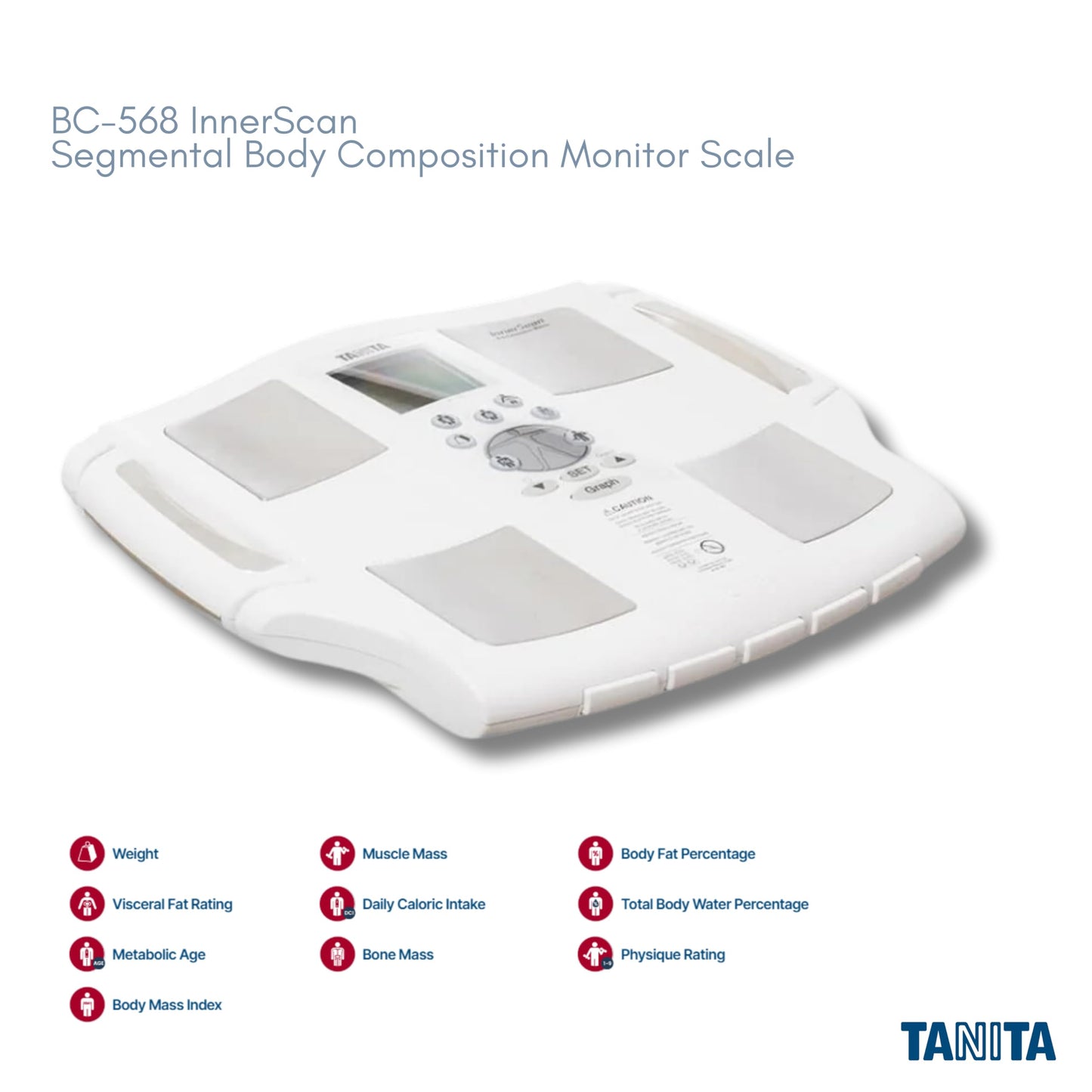 Tanita BC-568 InBody Digital Scale - Japan Technology Segmental Body Composition Analyzer with Smart BMI, Fat, Muscle Mass Measurement, and Nutrition Tracking - FDA Cleared, HSA/FSA Eligible