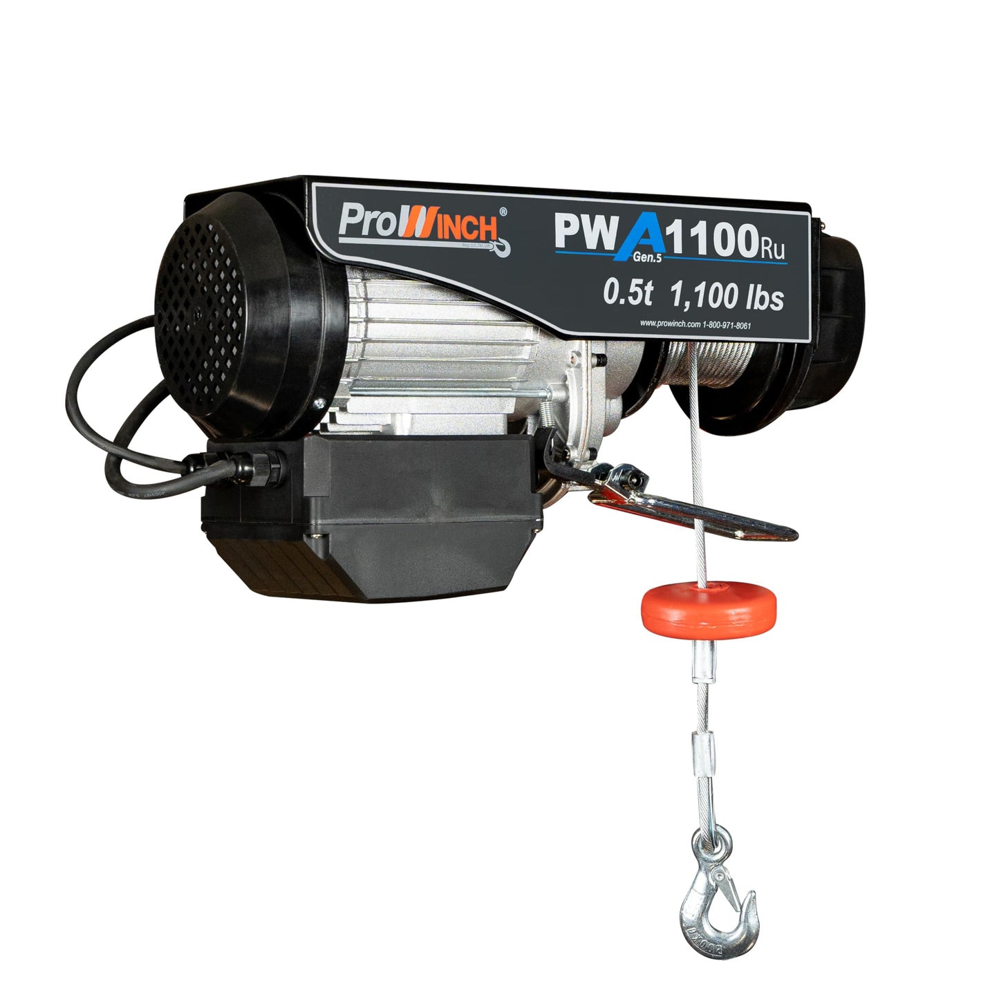 Prowinch Electric Hoist, 110V, 1100lbs Lifting Capacity, 38ft Lifting Height, Wireless Remote Control, Upper & Lower Limit Switches for Home Improvement, Warehouse Clearance, Garage Hoist System