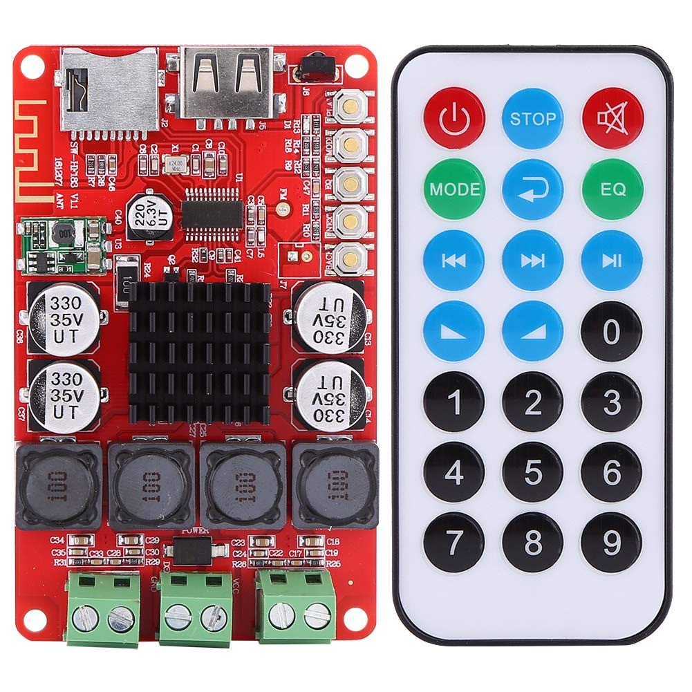 50W+50W 8-26V MP3 Audio Power Bluetooth Amplifier Board DC Portable Stereo Audio Receiver Amplifier TF Card Decoder
