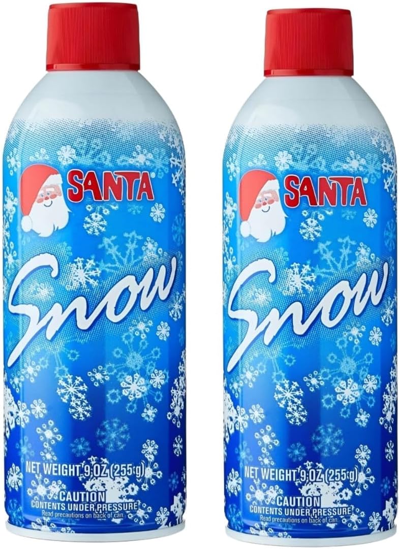 Santa Decorative Snow Spray - Non-Toxic, 9 oz | Pack of 2 for Festive Holiday Decor