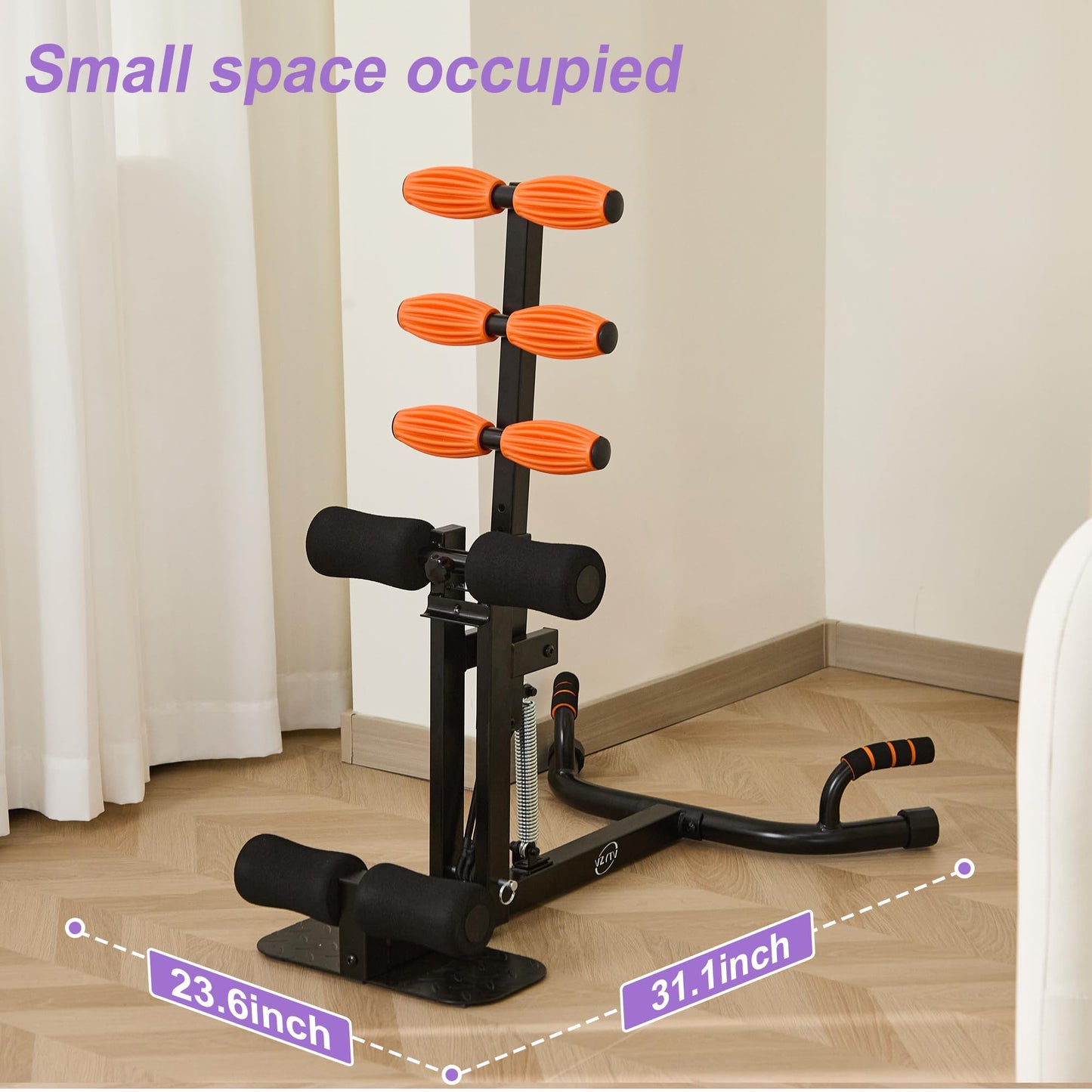 VZYTV Deep Squat Machine, Adjustable Glutes Trainer Machine, Core & Abs for Low Impact Lower Body Workouts, Home Gym Push-Up Exercises, Easy to Assemble, 350Lbs Weight Capacity