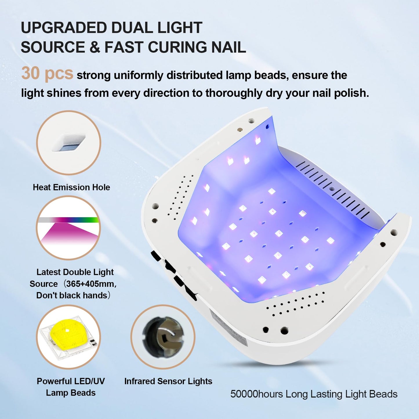 Lavinda UV LED Nail Lamp, Cordless Nail Lamp 54W UV Light for Gel Nails & Professional Nail Drill Machine, 35000RPM Electric Nail File