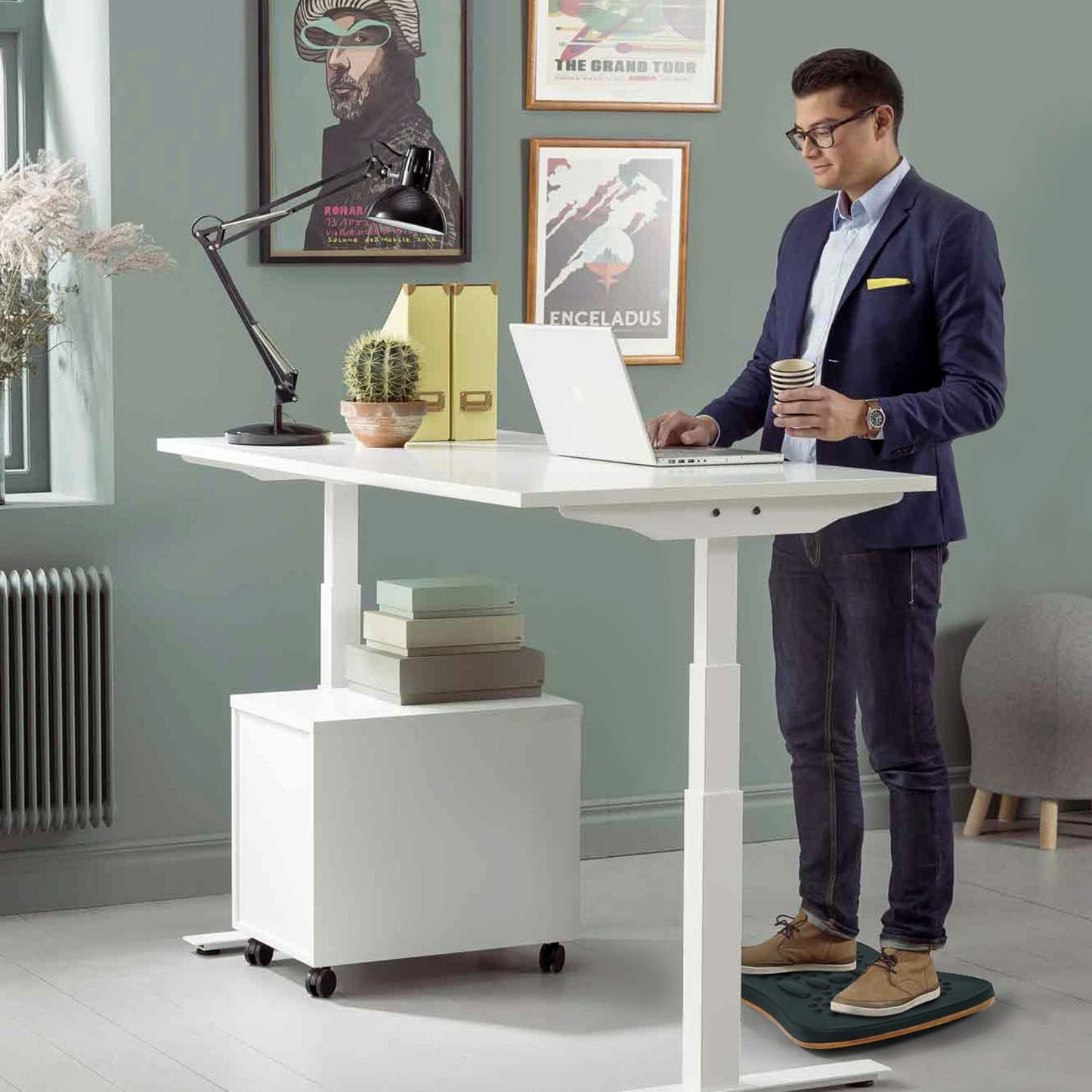 Yes4All Wobble Balance Board for Standing Desk/Anti-Fatigue Office Pad - Rocker Foam Mat, Wobble Board