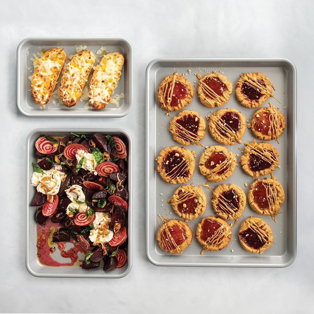 Nordic Ware Brilliant™ Nonstick 3-Pc Baking Set | PFAS-Free & PTFE-Free | Includes Half, Quarter & Eighth Sheets