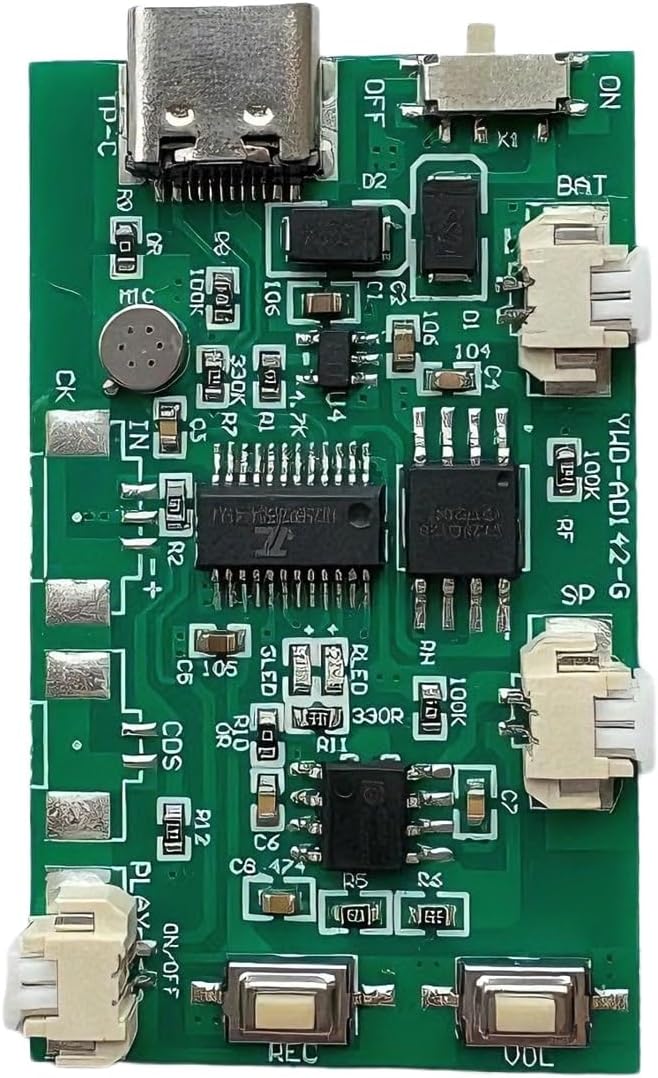 YJIPOWA 2PCS Programmable 16 Music Sound Recorder Module DIY Module Chip with Speaker Minutes Recording for Holiday