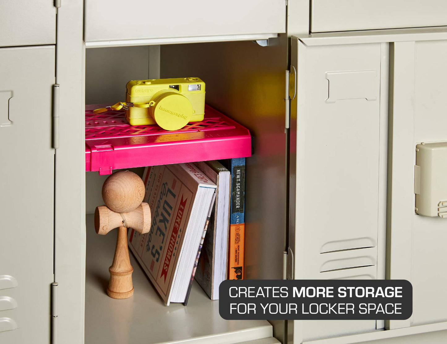 It's Academic LockerMate Adjust-A-Shelf Locker Shelf, Easy to Use, Extends to Fit Your Locker, Pink