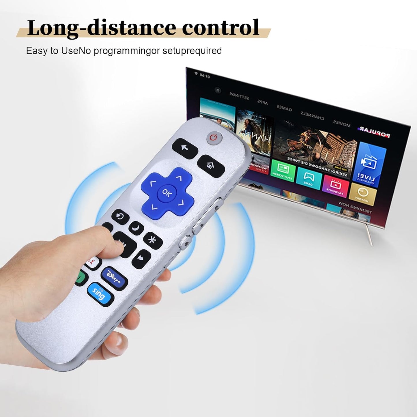 TCYXDQ Universal Replacement Remote for Roku Smart TVs, Compatible with TCL/Hisense/Sharp/Philips/onn/Element Roku TV