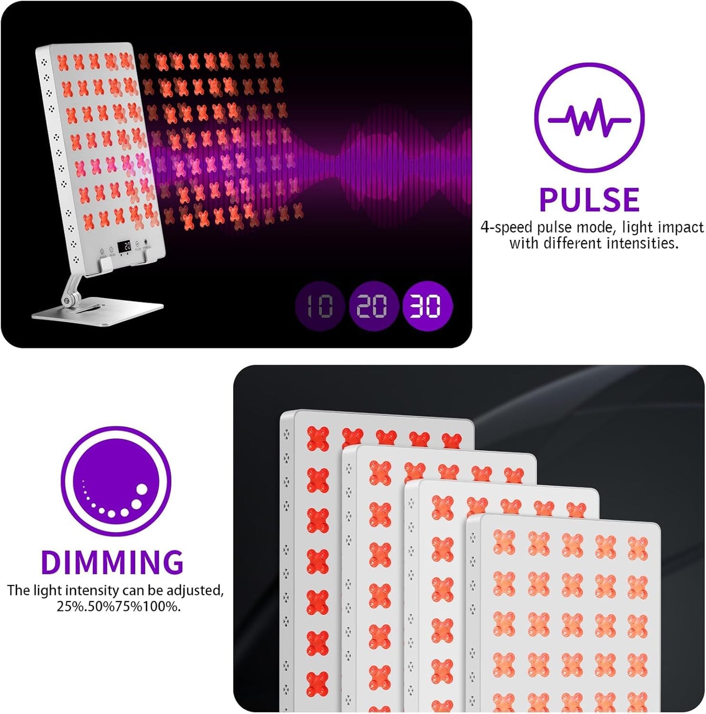 Red Light Therapy Panel for Body, 660nm Red & 850nm Near Infrared Light Therapy Panel for Full Body & Face Supports Pain Relief, Skin Care, Recovery, Sleep & Performance