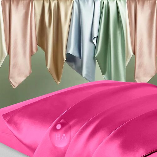 Mulberry Silk Pillowcase Set by Skiennix - Anti-Acne & Hair Care | King Size, Hot Pink, 2 Pack