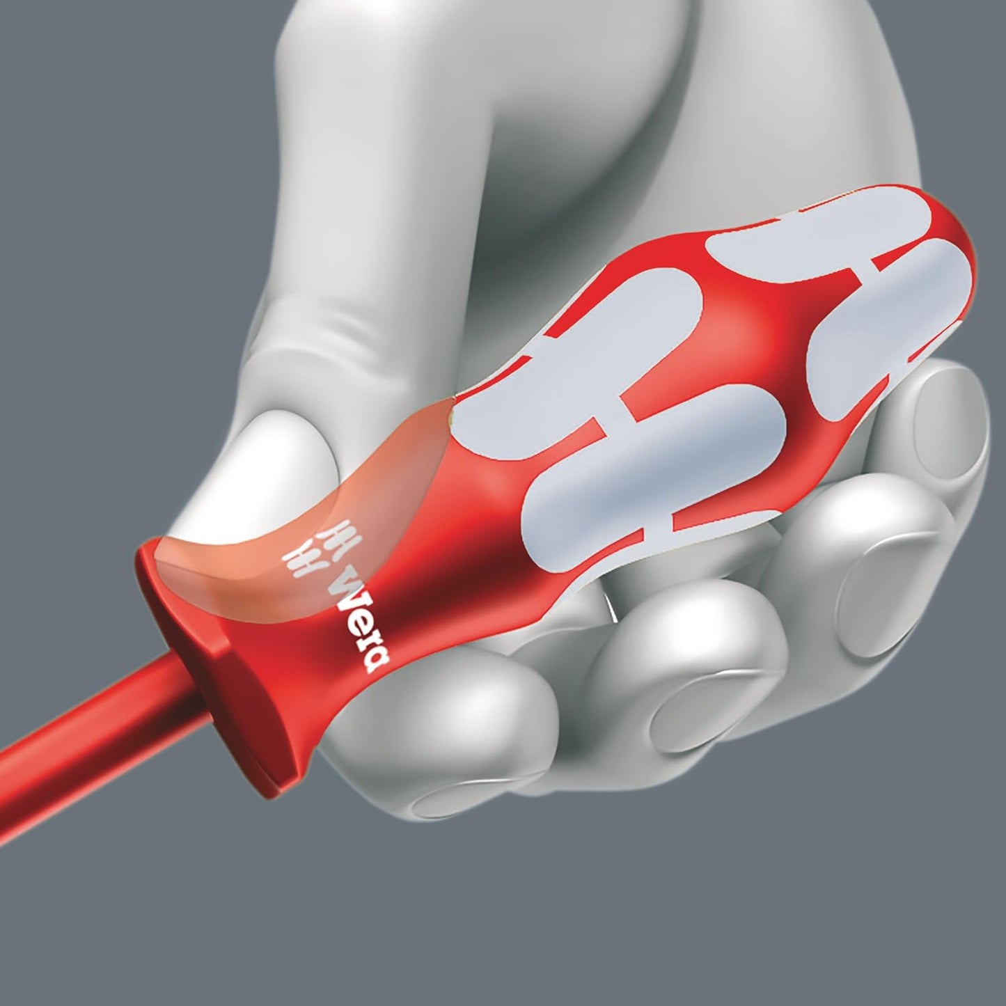 Wera Kraftform VDE Slotted Screwdriver - Stainless Steel, Lasertip, 3.86" Blade Length, 7/32" Head