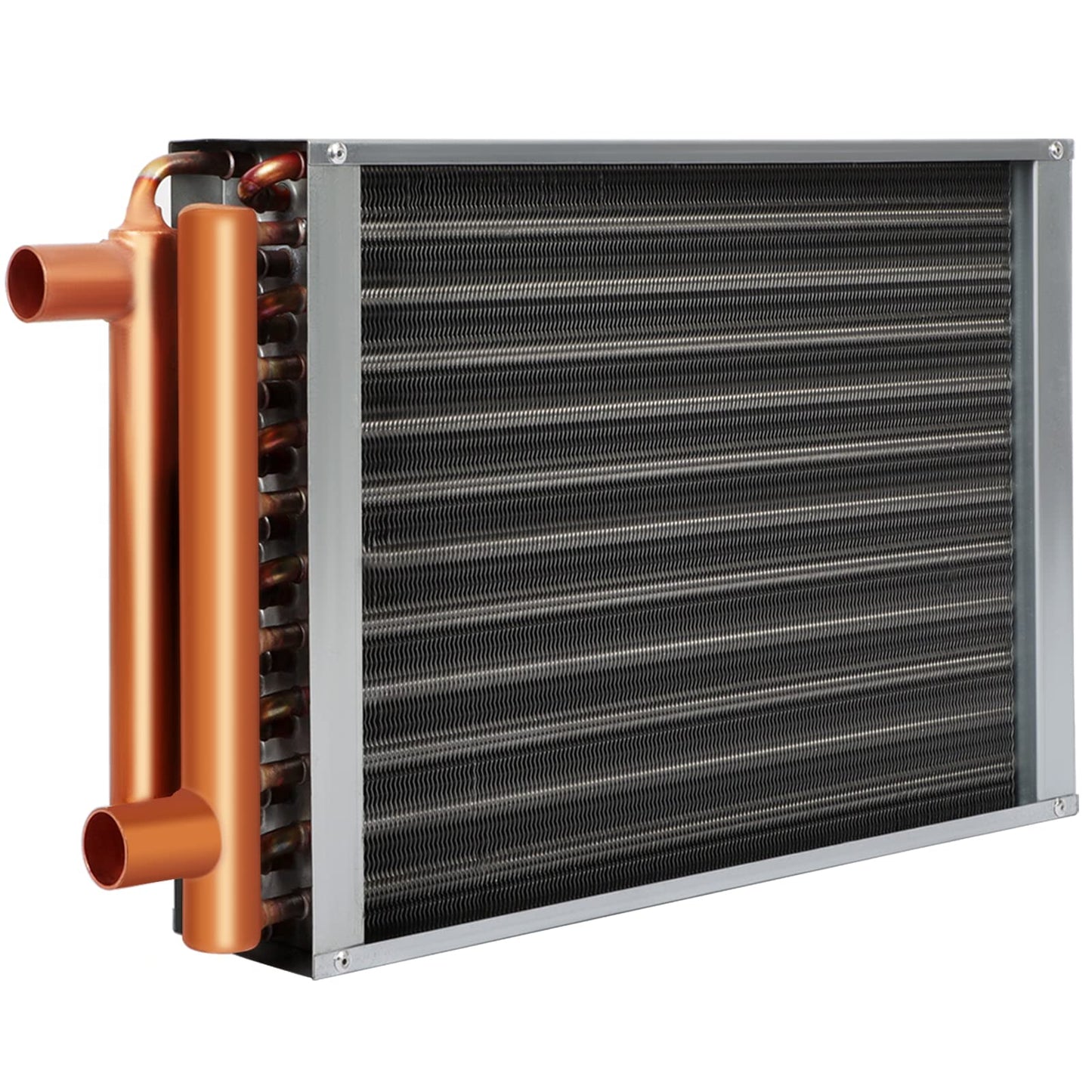 16 x 18 Heat Exchanger Water To Air, Copper Ports for Outdoor Wood Furnaces, Residential Heating and Cooling, and Forced Air Heating