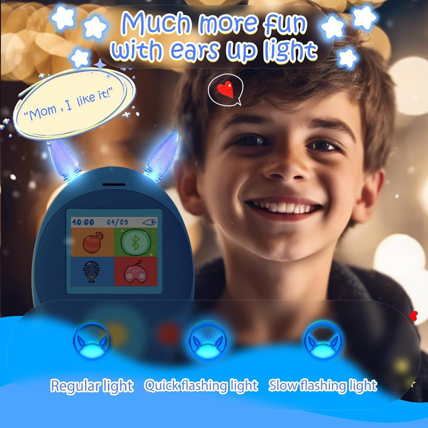 wiwoo 64GB MP3 MP3 Lights,100hrs 12 Player for Kids, Kids Player with Bluetooth, Speaker, Games, Recorder, Ear Loseless