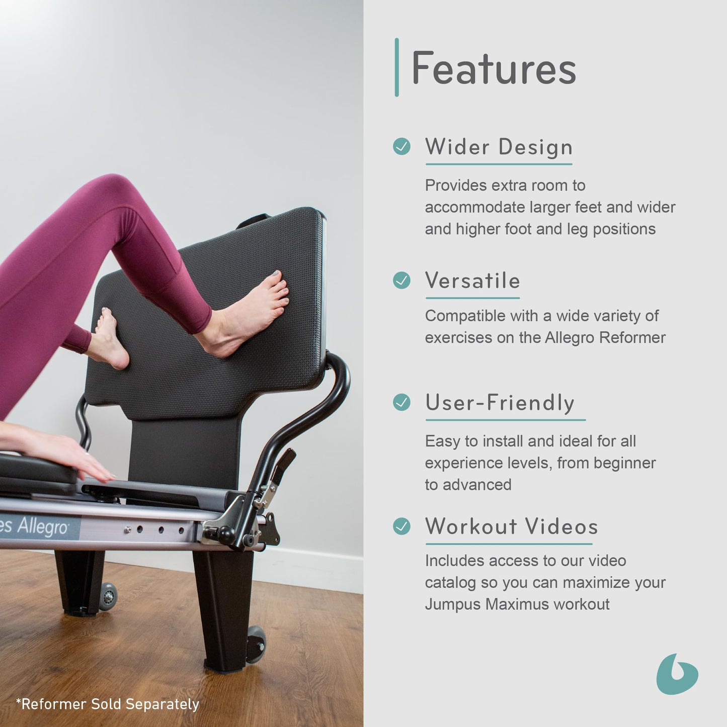 Balanced Body Jumpus Maximus Padded Jumpboard, Extra-Large Pilates Equipment for Pilates Reformer Exercises, Workout Equipment for Pilates Reformer, Home Gym or Studio Exercise Equipment