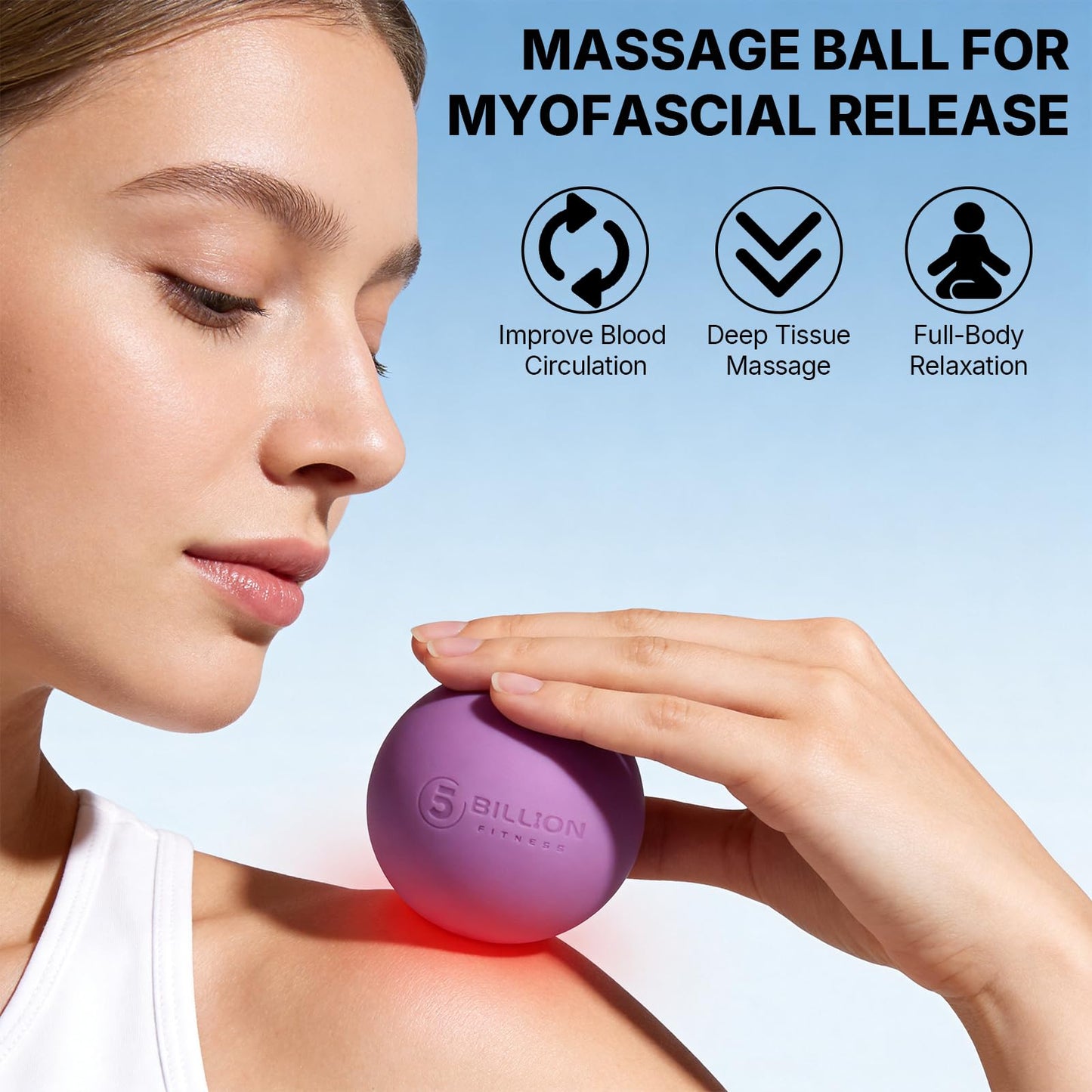 2 Pack Massage Lacrosse Ball Set Deep Tissue Massage Balls for Myofascial Release, Muscle Knot & Trigger Point Therapy - High Density TPE & Natural Rubber for Foot, Back & Shoulder Pain Relief