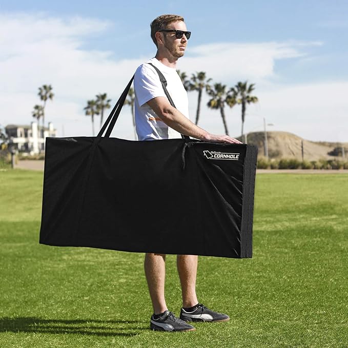 GoSports 4 ft x 2 ft Regulation Size Wooden Cornhole Boards Set - Includes Carrying Case and Over 100 Optional Bean Bag Colors