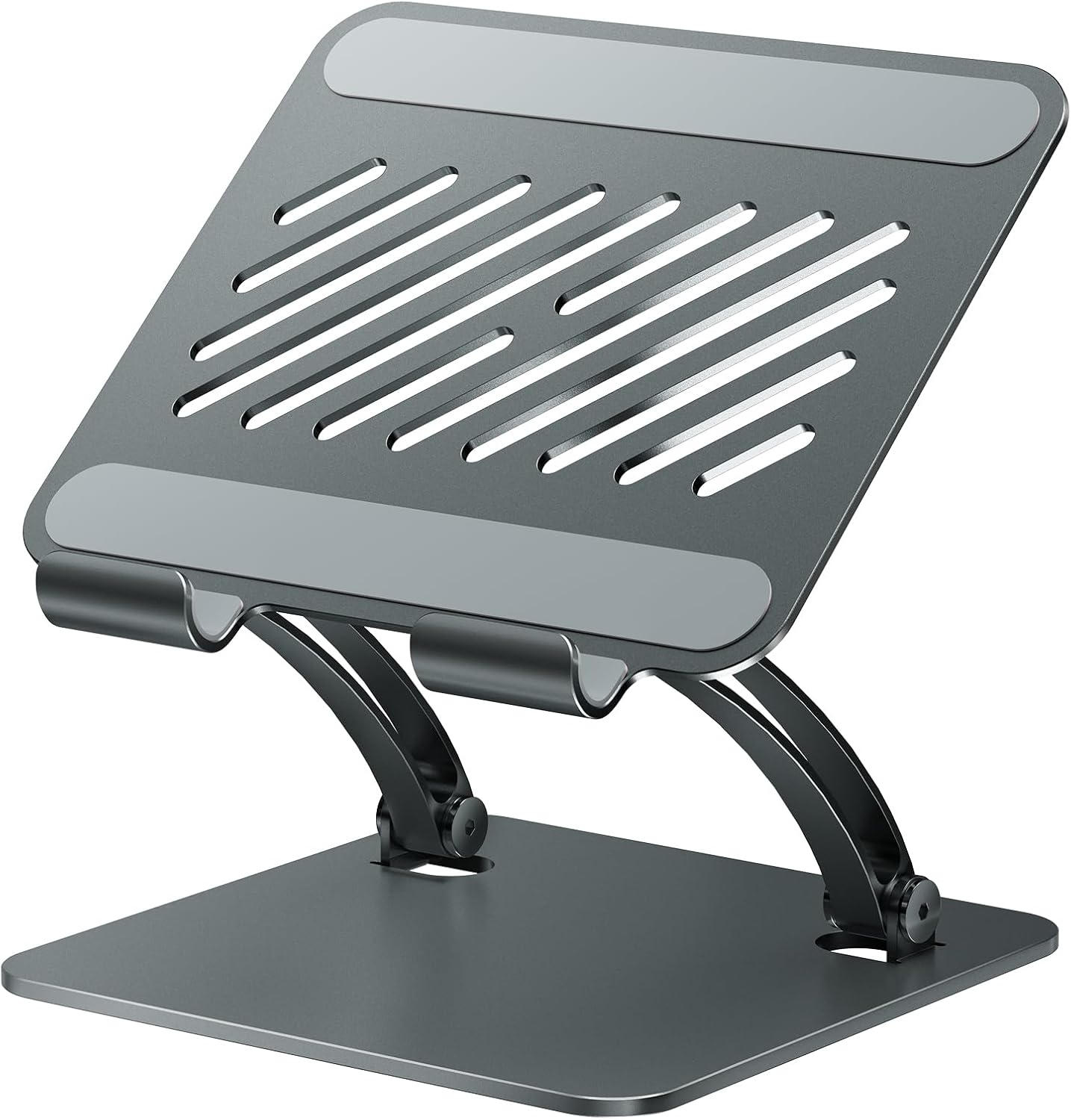 tounee 4.7-16.9" Tablet Holder Stand, Dual Rod Adjustable Aluminum Desktop Stand, Compatible with iPads, Surface