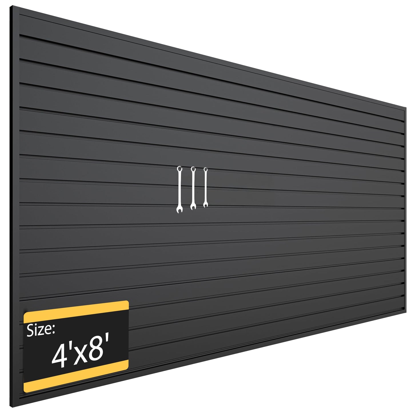 RORA Slat Wall Paneling Garage Slat Wall Storage Systems 4x8 ft Slatwall Black Heavy Duty Satwall for Tool Organization ,Pvc SlatWall Panels,Fits for Storage and Display