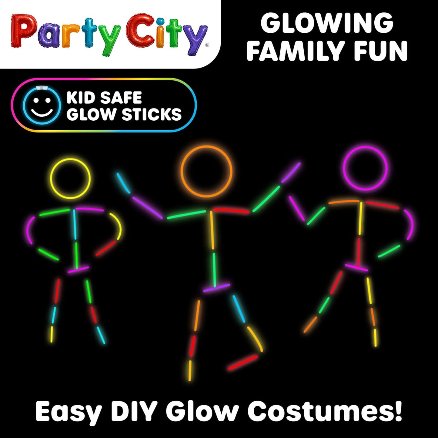 Party City 500 Glow Sticks - Neon Glow in the Dark Party Supplies | Light Up Favors for Kids & Adults