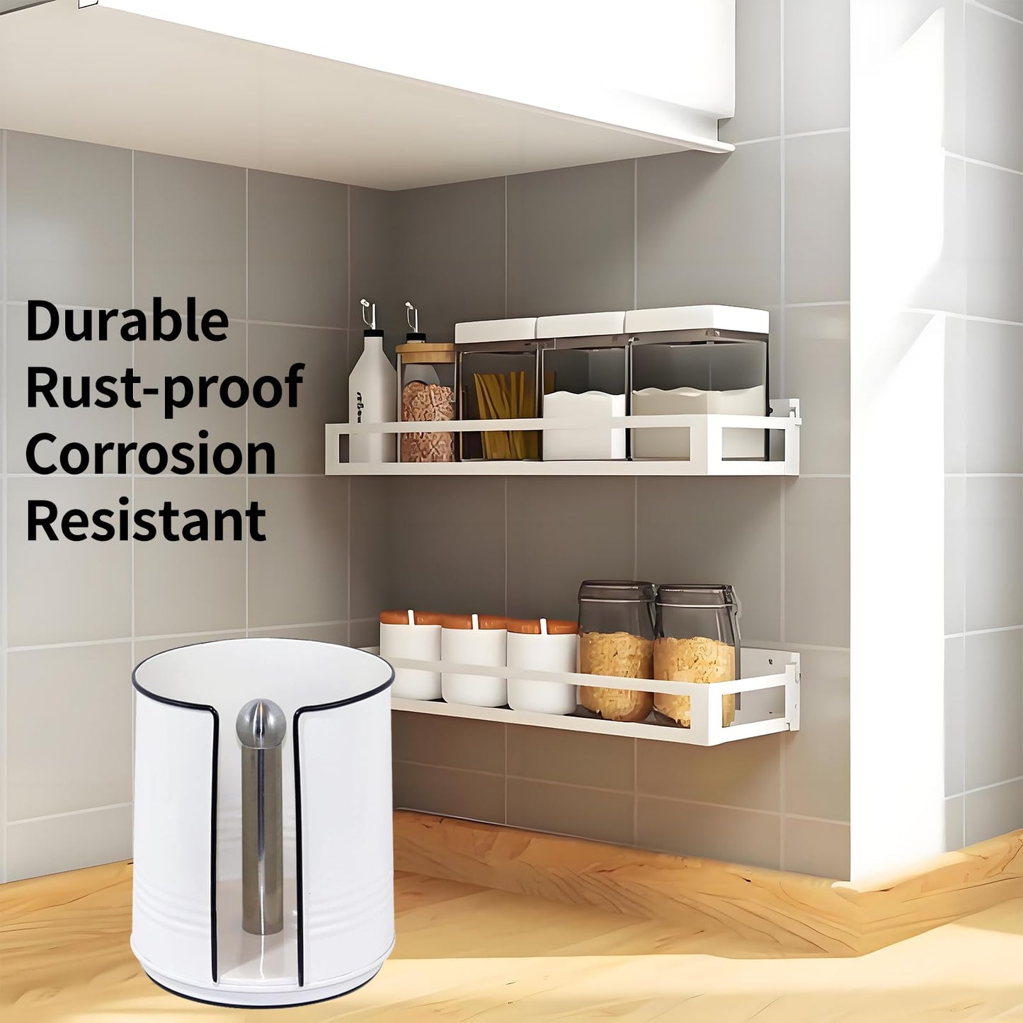 ELAORY Paper Towel Holder Countertop, Farmhouse Paper Towel Holder Countertop, Ceramic Paper Towel Holder Farmhouse Rustic Decor for Kitchen Bathroom, Kitchen Paper Towel Holder with Non-Slip Base