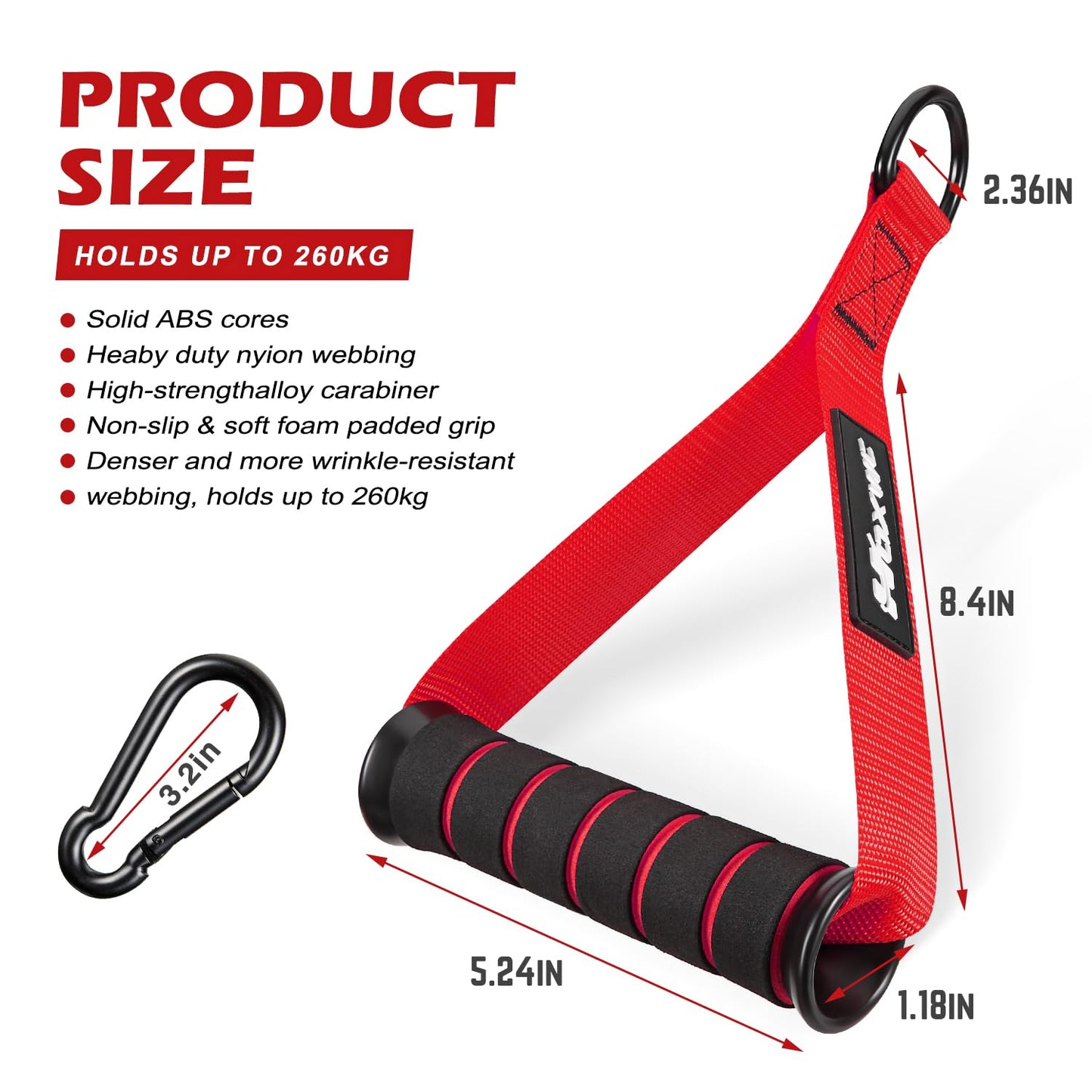 HOXWC Gym Equipment, Cable Attachments for Gym, Replacement Fitness Equipment for Strength Trainer, Heavy Duty Cable Machine Handles for Pulleys, Gym Equipment, Resistance Bands, Home Gym Grip Attachments