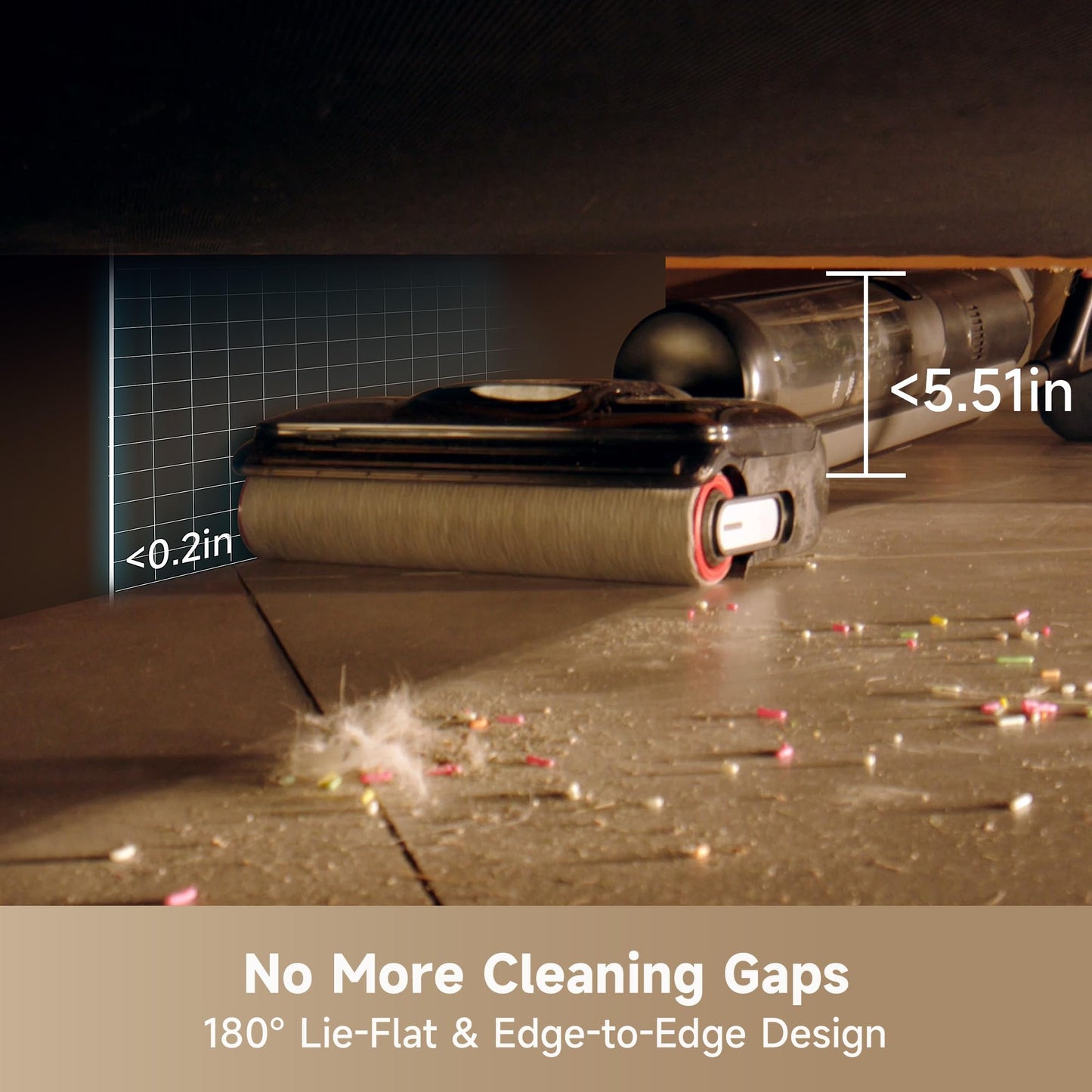 DREAME H12 Pro FlexReach Wet Dry Vacuum Cleaner, 0 Tangle Cordless Vacuum Mop All-in-One for Hard Floors, 180° Lie-Flat Floor Cleaner Machine with 194°F Hot Self-Cleaning, 50Mins Runtime