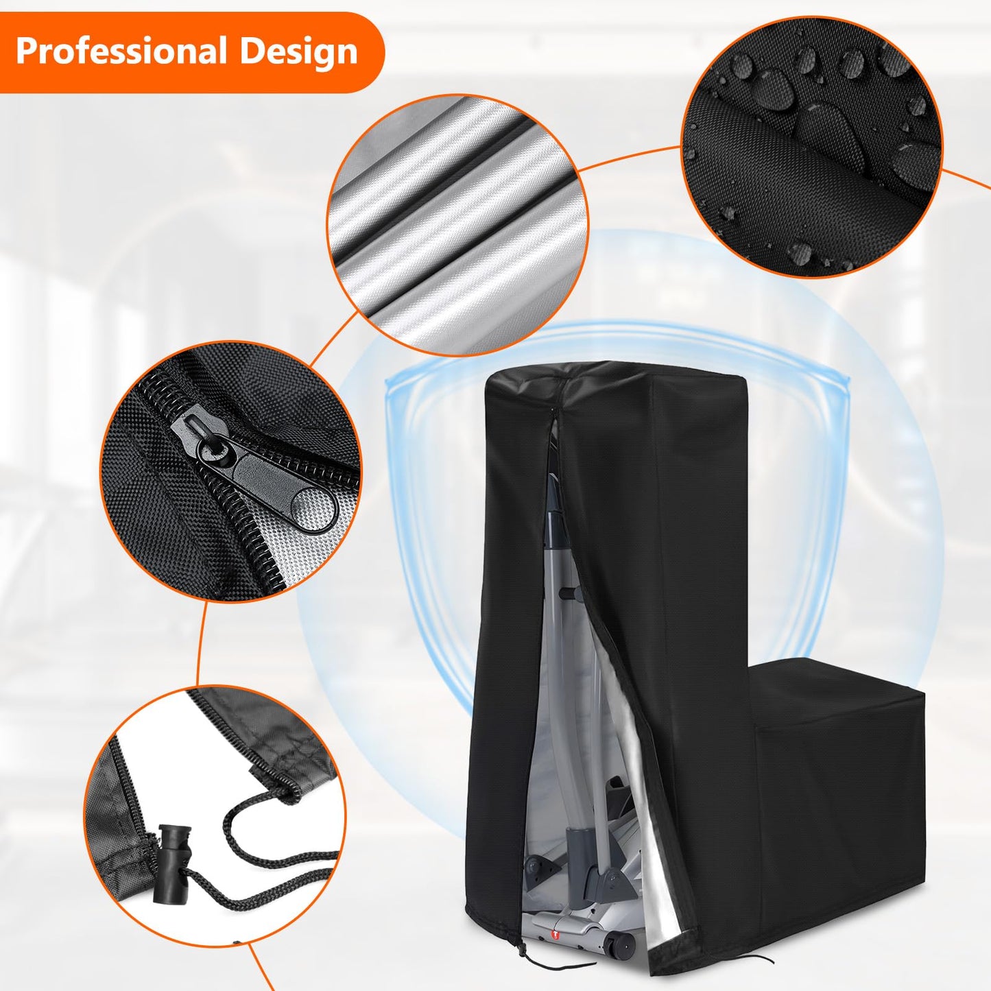 COSHNIBI Elliptical Cover, Waterproof & Dustproof Elliptical Exercise Machine Cover for Indoor and Outdoor,81''L x 33''W x 72''H-Black
