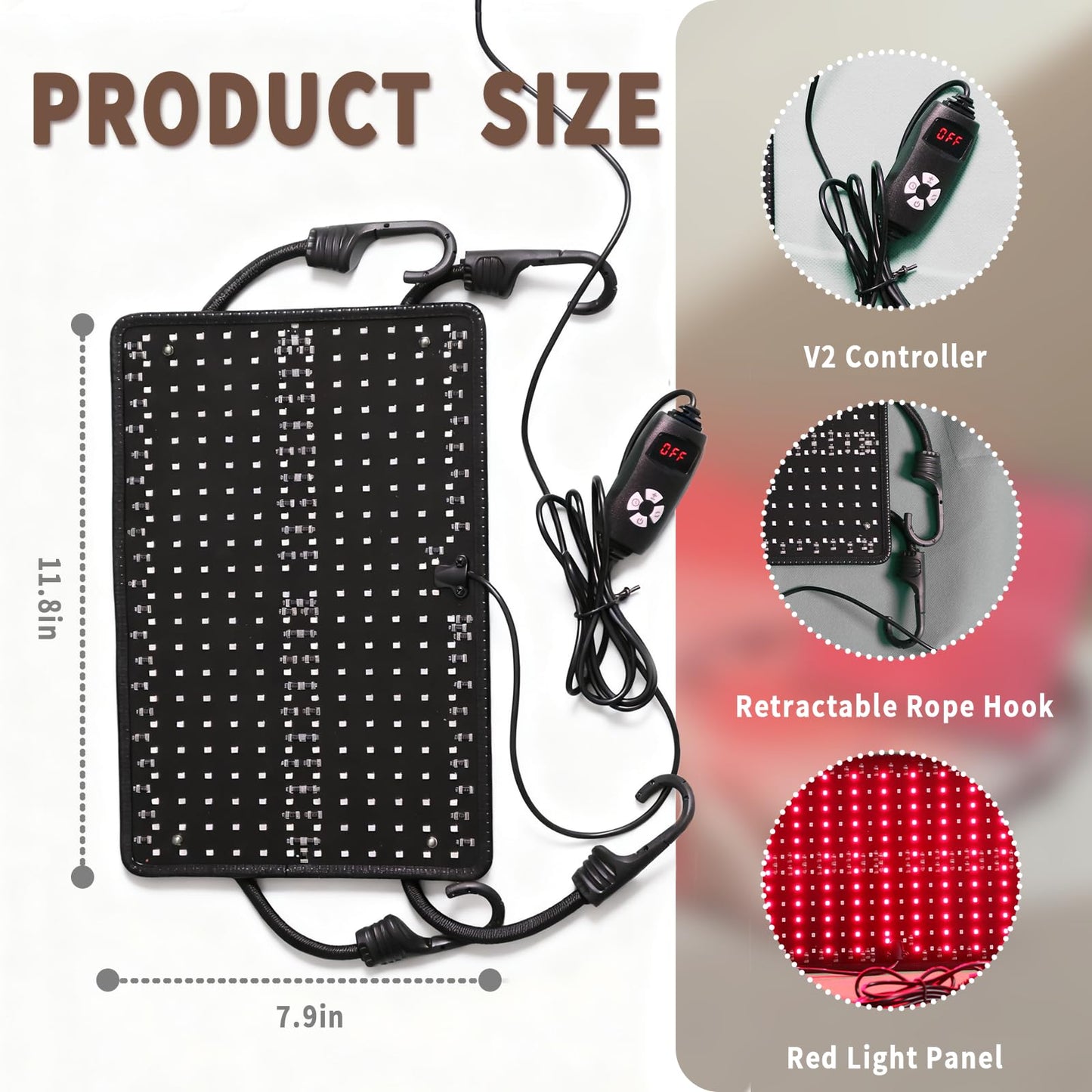 PEEKO Red Light Therapy for Body, Infrared Light Therapy Panel Lamp for Sauna Tent, 660nm and 850nm Near Infrared LED Red Lights Therapy Device at Home for Face and Body