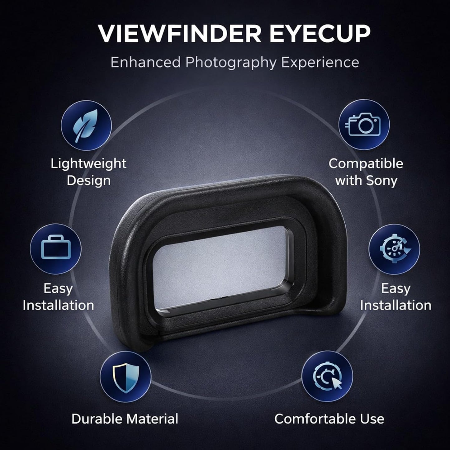 WIHFHGZ A6600 A6500 A6400, Viewfinder Eyepiece Eyecup Kit for Plastic Rubber, Black - Protective Camera Cold Shoe