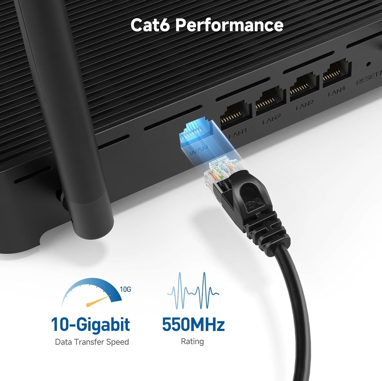 10Gbps 5-Pack 6 5ft, 6 Cat6 Cable Matters Snagless Cat Ethernet Cable - Slim Profile Cat Cable, Cord, Thin Ethernet