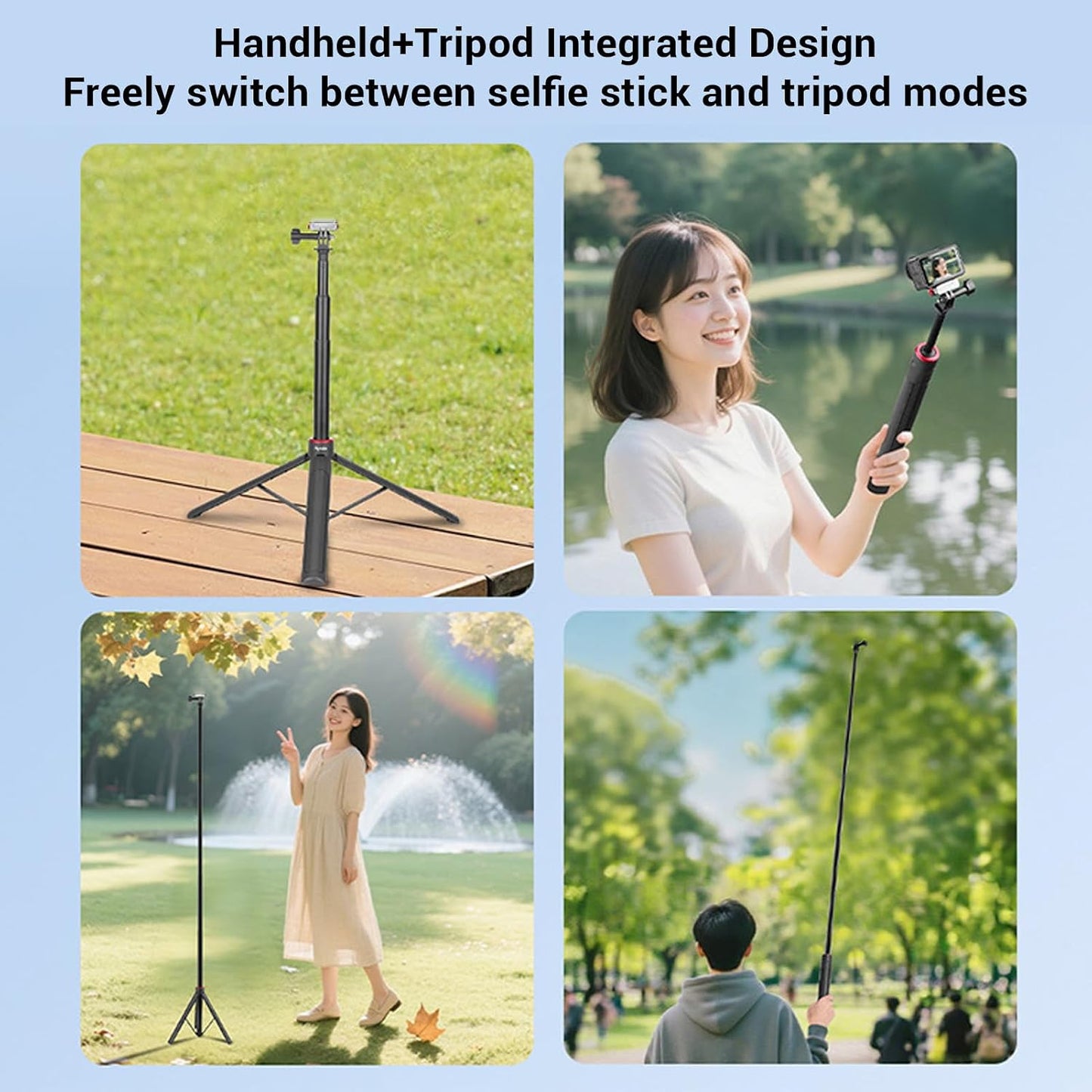 TianfuSpanda 1 4In 2 4 (1.6m/63in) Extendable Selfie Stick Tripod, Big Tripod, Action Camera Tripod, Go Pro Stand