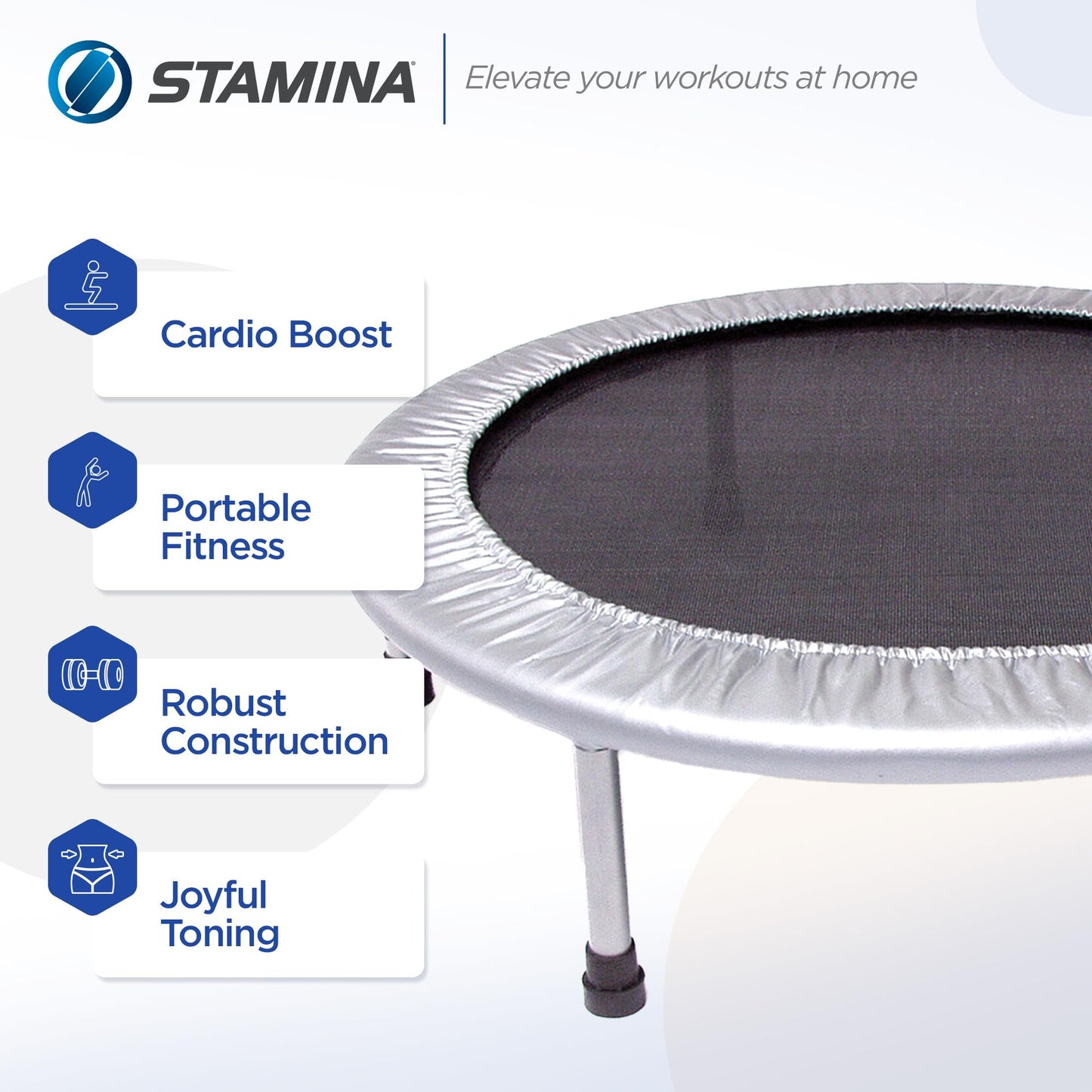 Stamina 36-Inch Folding Trampoline | Quiet and Safe Bounce | Supports Up To 250 Pounds