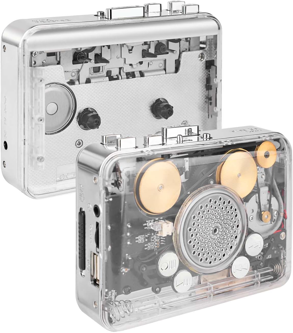 Cassette MP3 Portable Clear Stereo Auto Reverse PlayerConvert Tapes to Format via USB ConverterBuilt-in Cool Copper