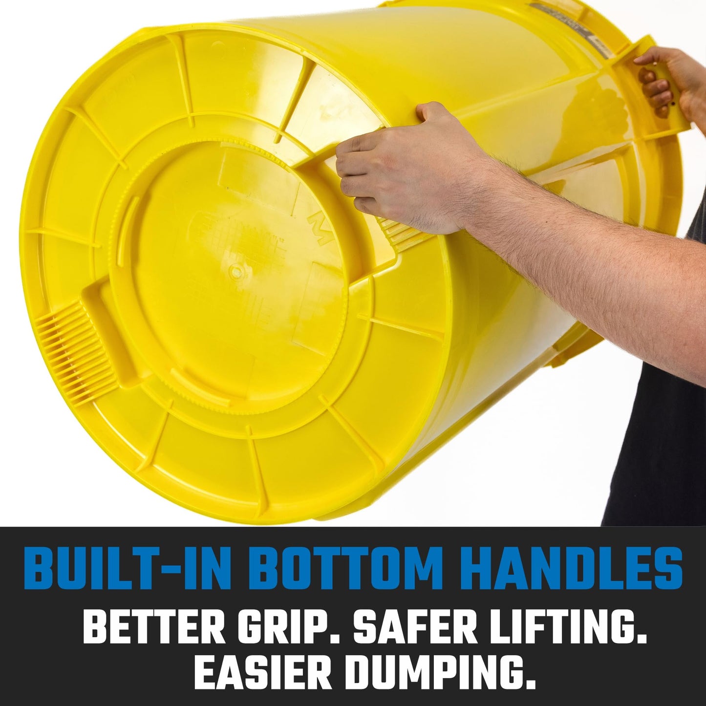 Magnum 55 Gallon Trash Can, High-Vis Yellow, Construction Grade, Heavy Duty Plastic, Jobsite Ready for Handling and Holding Garbage CMTC-C000-55Y02 (2 Pack)