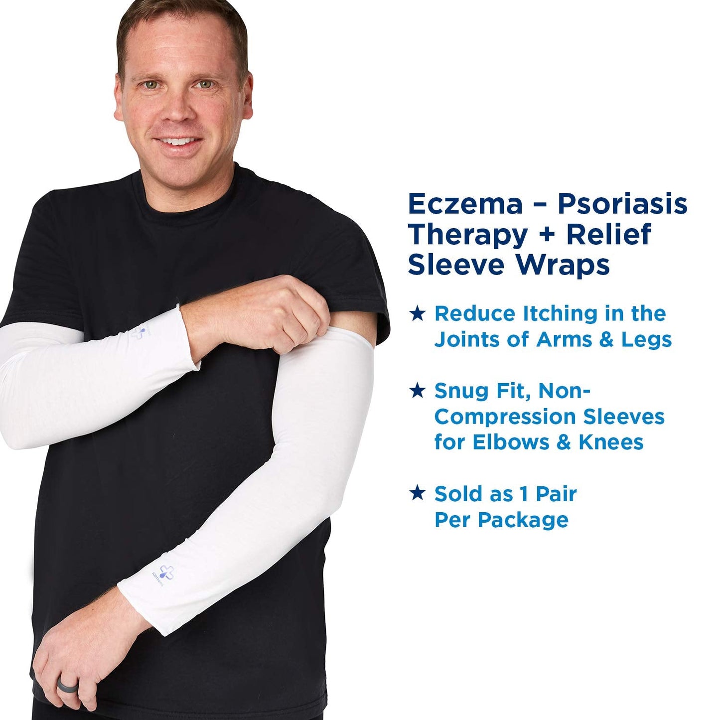 Eczema & Psoriasis - Arm & Leg Sleeve - Moderate & Severe Sensitive Skin Treatment - Wet Wrap Bandage - Fits bicep or thigh < 24 in circumference (size 11)