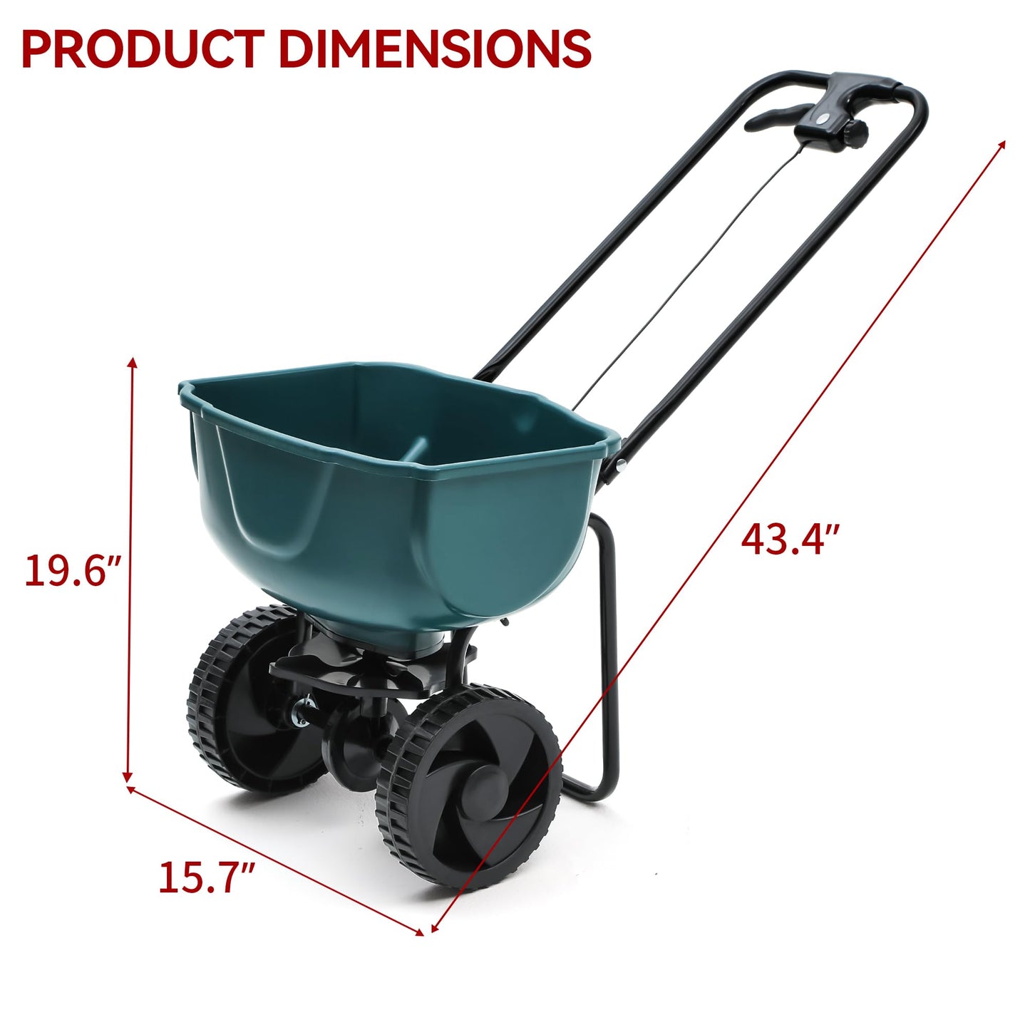 YITAMOTOR 60 lb Walk Behind Lawn and Garden Spreader for Seeds Fertilizer, Push Broadcast Spreader for Garden Grass with Easy to Use Flow Control
