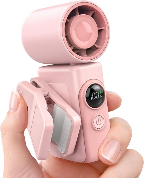 Hotsales Clip-On Portable Fan - 13500 RPM Rechargeable Mini Fan with LED Display | 360° Rotating Stroller Fan for Baby