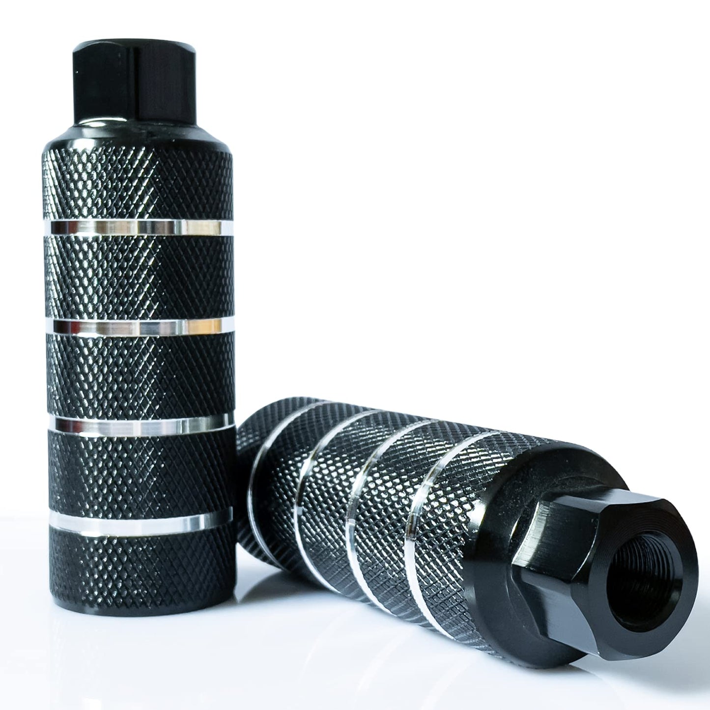 WADEKING WHW Bike Pegs,Suitable for 14mm Axles, Freestyle BMX Bicycles,Durable and Stylish Non-Slip (Black 4)