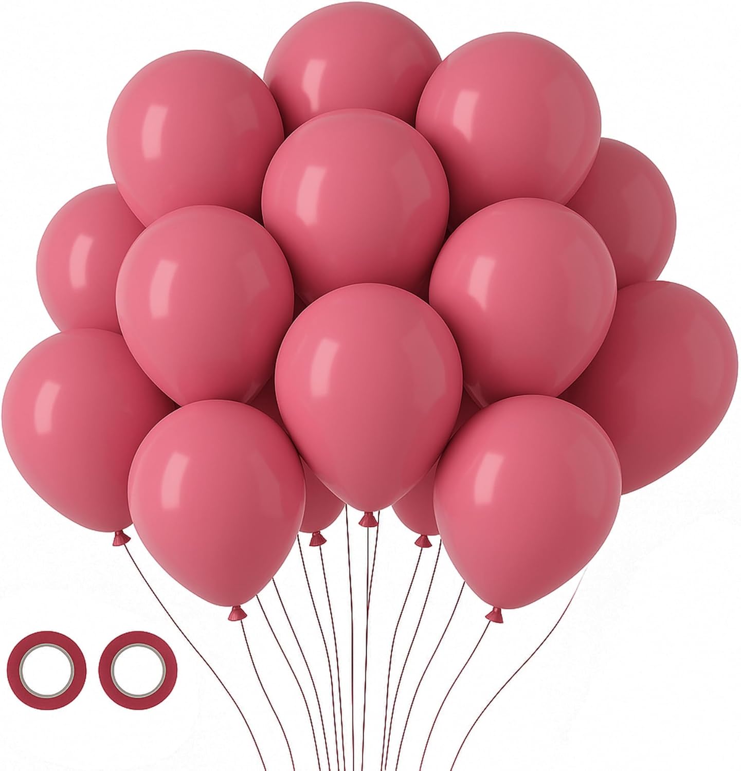 Voircoloria 105pcs Retro Hot Pink Balloons - 12 Inch Latex Party Balloons for Birthdays & Celebrations