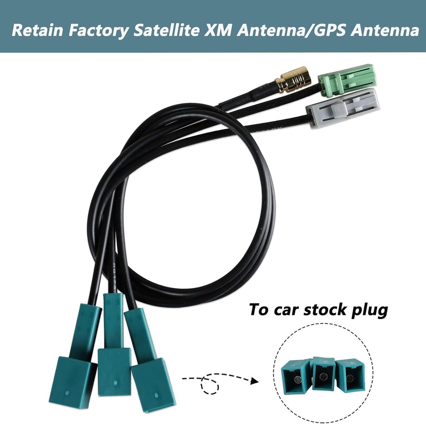 Anina 2012-2021 Car Factory Satellite Radio XM Antenna GPS Antenna Adapters Connector Cable for Toyota to Aftermarket