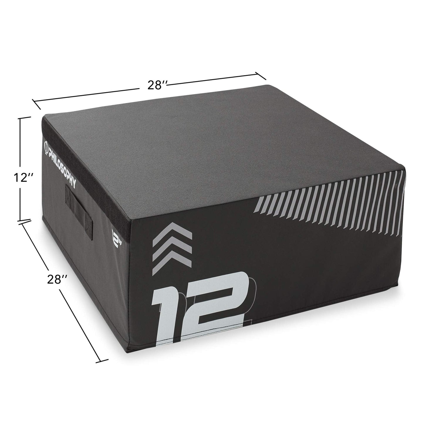 Philosophy Gym Soft Foam Plyo Box - 12", Stackable Plyometric Jump Box for Home Gym, HIIT, Jumps, Step-Ups, Agility and Strength Training