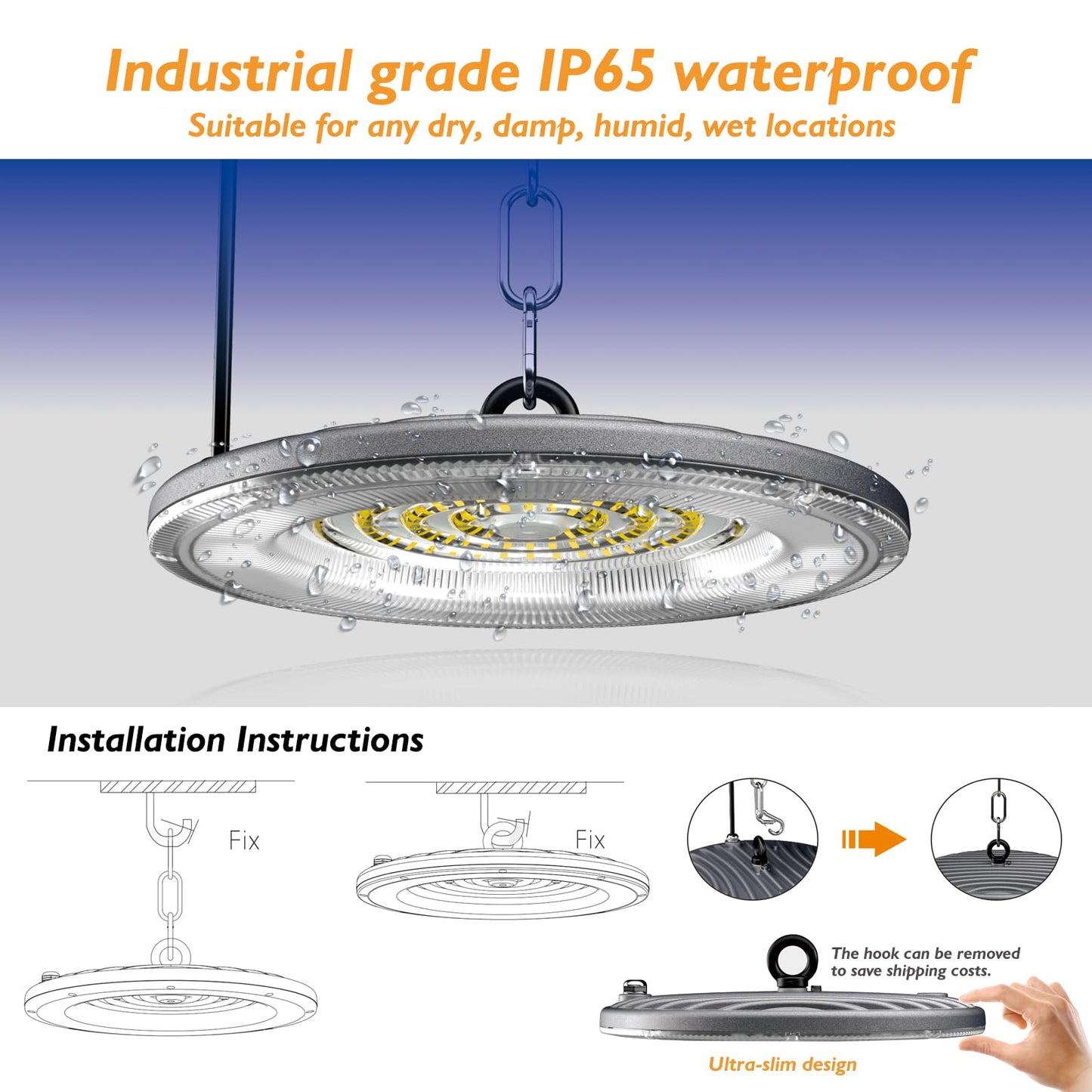 10 Pack UFO LED High Bay Light,High Bay Led Shop Lights 150W 21000 Lumens 5000K Ultra Bright High Bay Led Lights For Gym Warehouse Factory Workshop, Barn LED Lamp Plug & Play 120V IP65