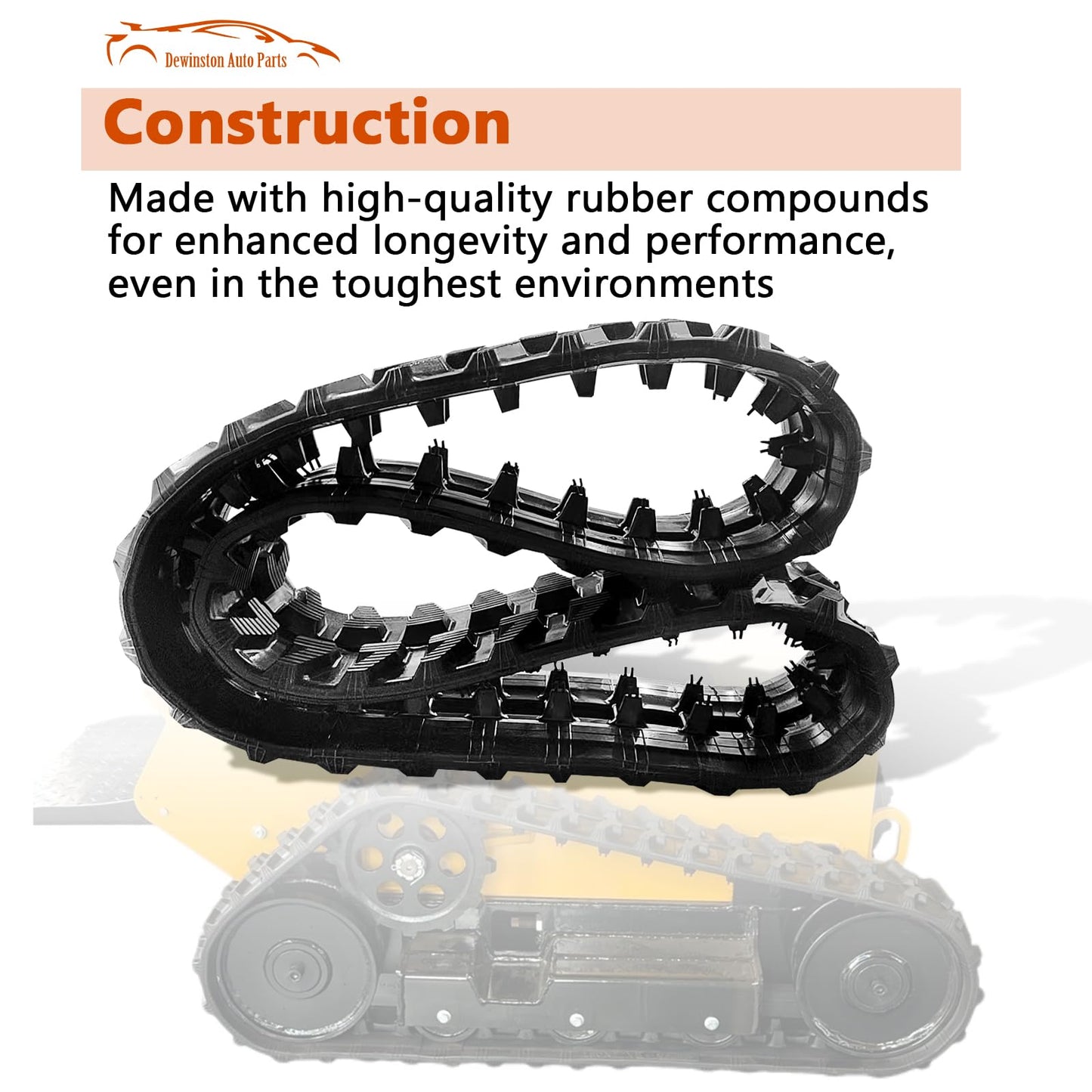 Dewinston Heavy Duty Rubber Track 180x72x41 Compatible with AGT CBT23 and CRT23, Fits for Hitachi, Fits for Vermeer, Fits for Vermeer, for Mini Skid Steer Mini Excavator Replace# AGT-CBT23LD CBT23LD