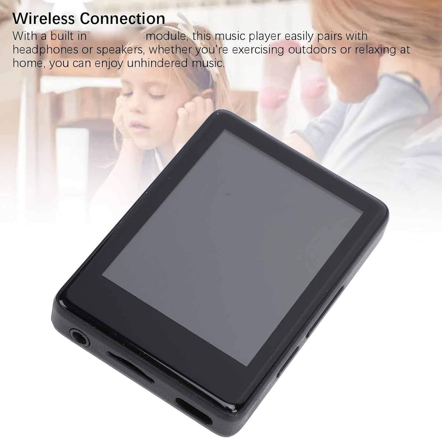 Yoidesu MP3 MP4 2.4in 3.5mm 64GB Player, HD Touch Screen Bluetooth Music Player with Port, Supports Card for Wireless