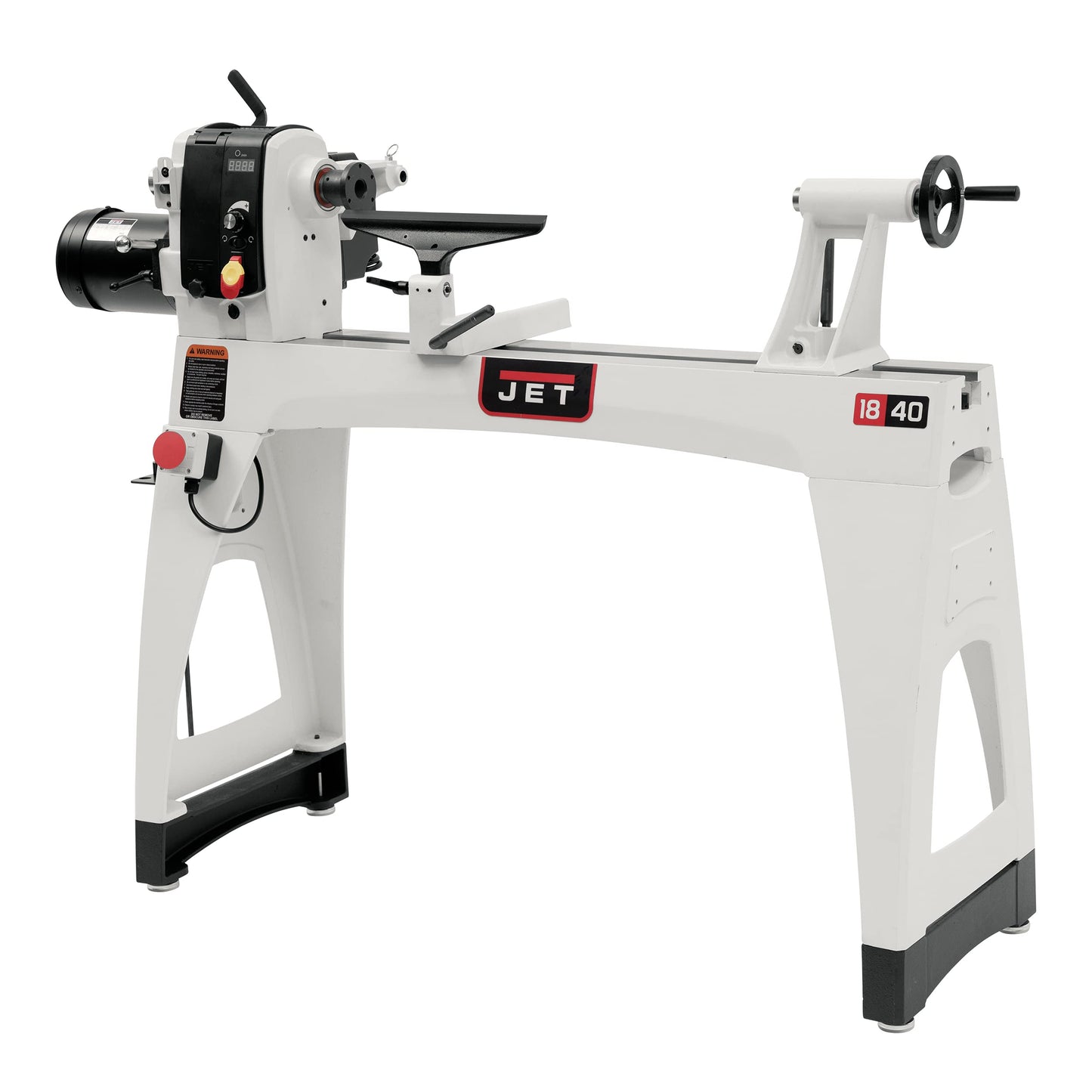 JET 18" x 40" EVS Variable Speed Woodworking Lathe, Reversible Wood Turning Machine, 2 HP, 230V 1Ph (JWL-1840EVS)